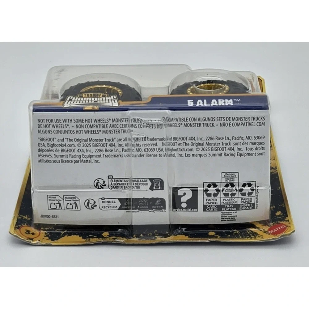Hot Wheels Monster Trucks 5 Alarm Gold 50th Anniversary‎ Trophy Champions New